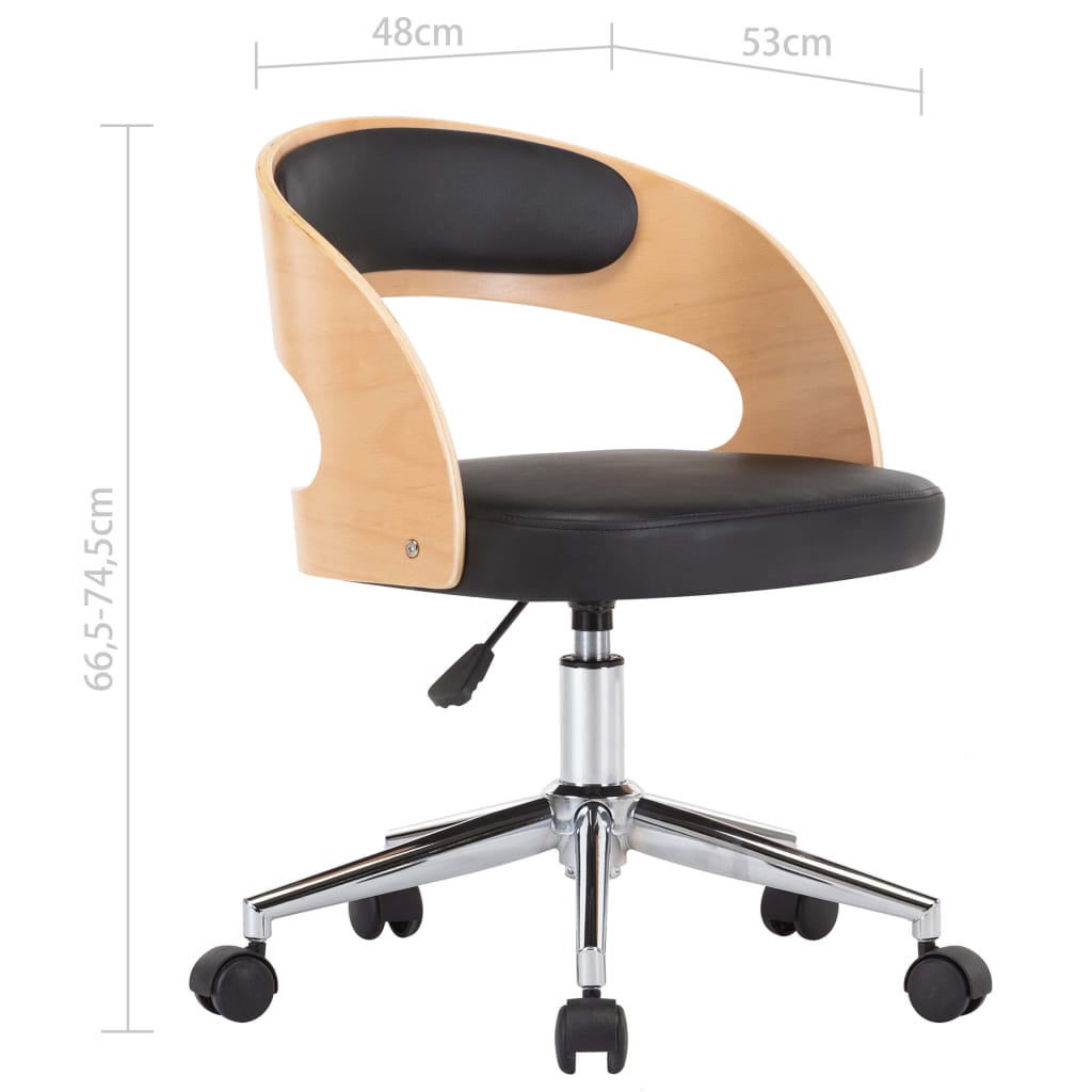 Chaise de Bureau Ergonomique en Similicuir Noir avec Dossier Courbé | Confort Optimal pour Travail et Détente 9