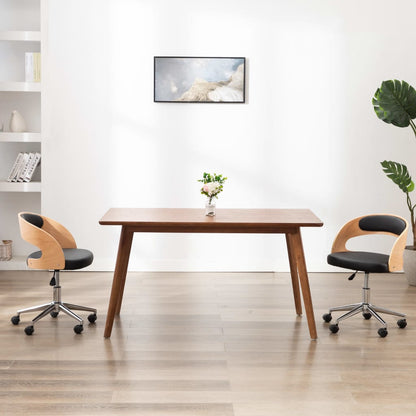 Chaise de Bureau Ergonomique en Similicuir Noir avec Dossier Courbé | Confort Optimal pour Travail et Détente 1