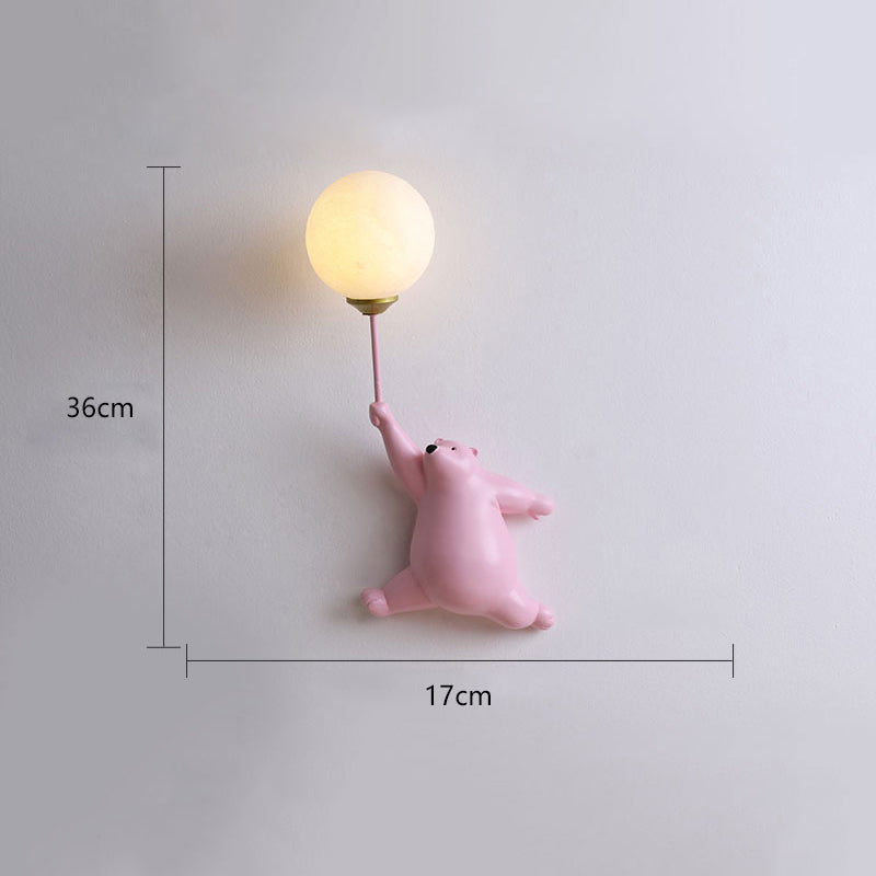 Applique Murale Ours Ballon Résine | LED Intégré 3 Températures | Série Nova