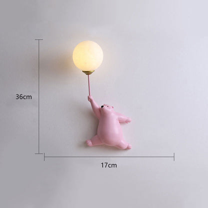 Applique Murale Ours Ballon Résine | LED Intégré 3 Températures | Série Nova