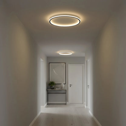 Applique Plafond Ronde Moderne Métal Noir et Blanc | 3 Temp. | Télécommande