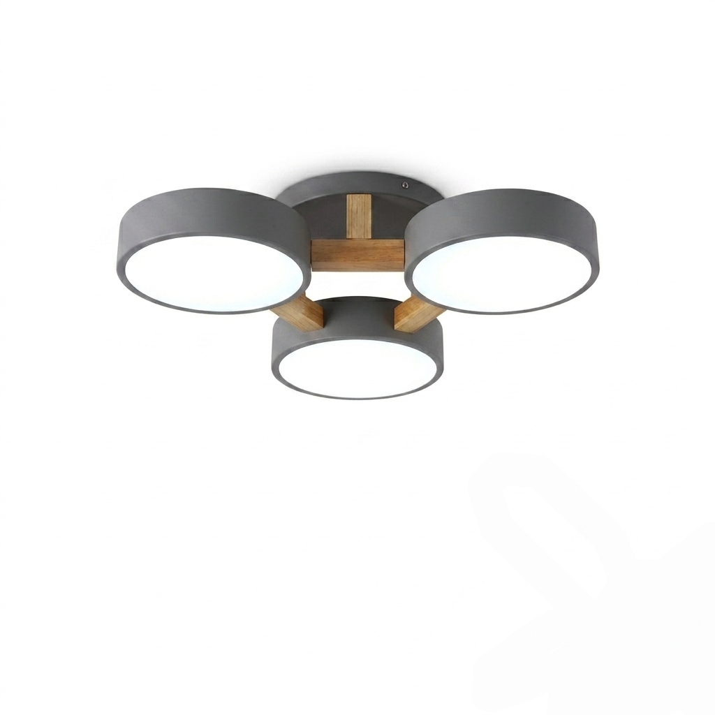 Lampe Plafond Ronde Métal | LED SMD Intégrée & Trois Têtes | Série Éclipse
