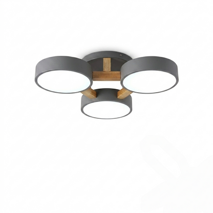 Lampe Plafond Ronde Métal | LED SMD Intégrée & Trois Têtes | Série Éclipse