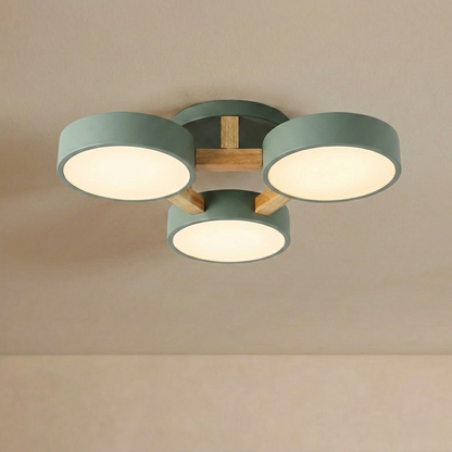 Lampe Plafond Ronde Métal | LED SMD Intégrée & Trois Têtes | Série Éclipse