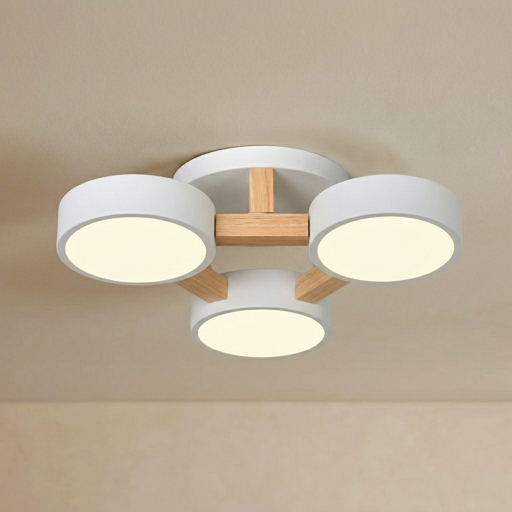 Lampe Plafond Ronde Métal | LED SMD Intégrée & Trois Têtes | Série Éclipse