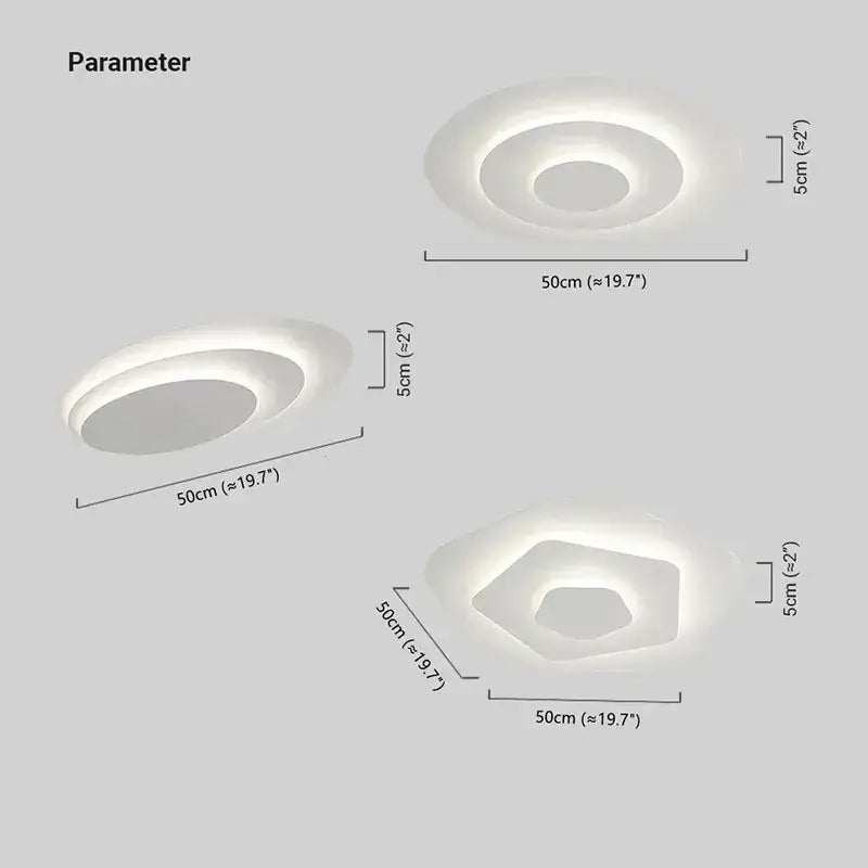 Plafonnier Ronde Scandinave | LED SMD Gradation Télécommande | Série Nord