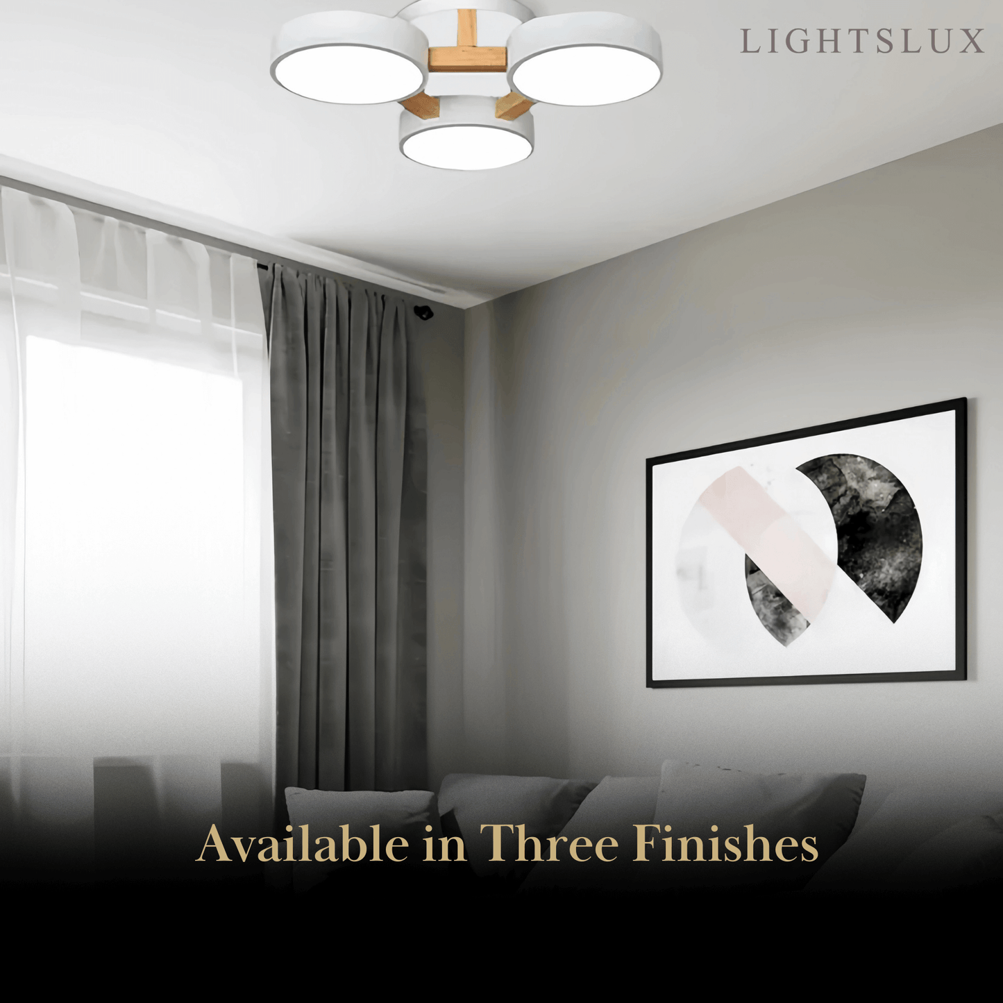 Lampe Plafond Ronde Métal | LED SMD Intégrée & Trois Têtes | Série Éclipse