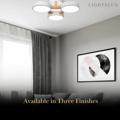 Lampe Plafond Ronde Métal | LED SMD Intégrée & Trois Têtes | Série Éclipse