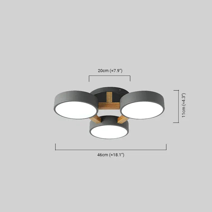 Lampe Plafond Ronde Métal | LED SMD Intégrée & Trois Têtes | Série Éclipse