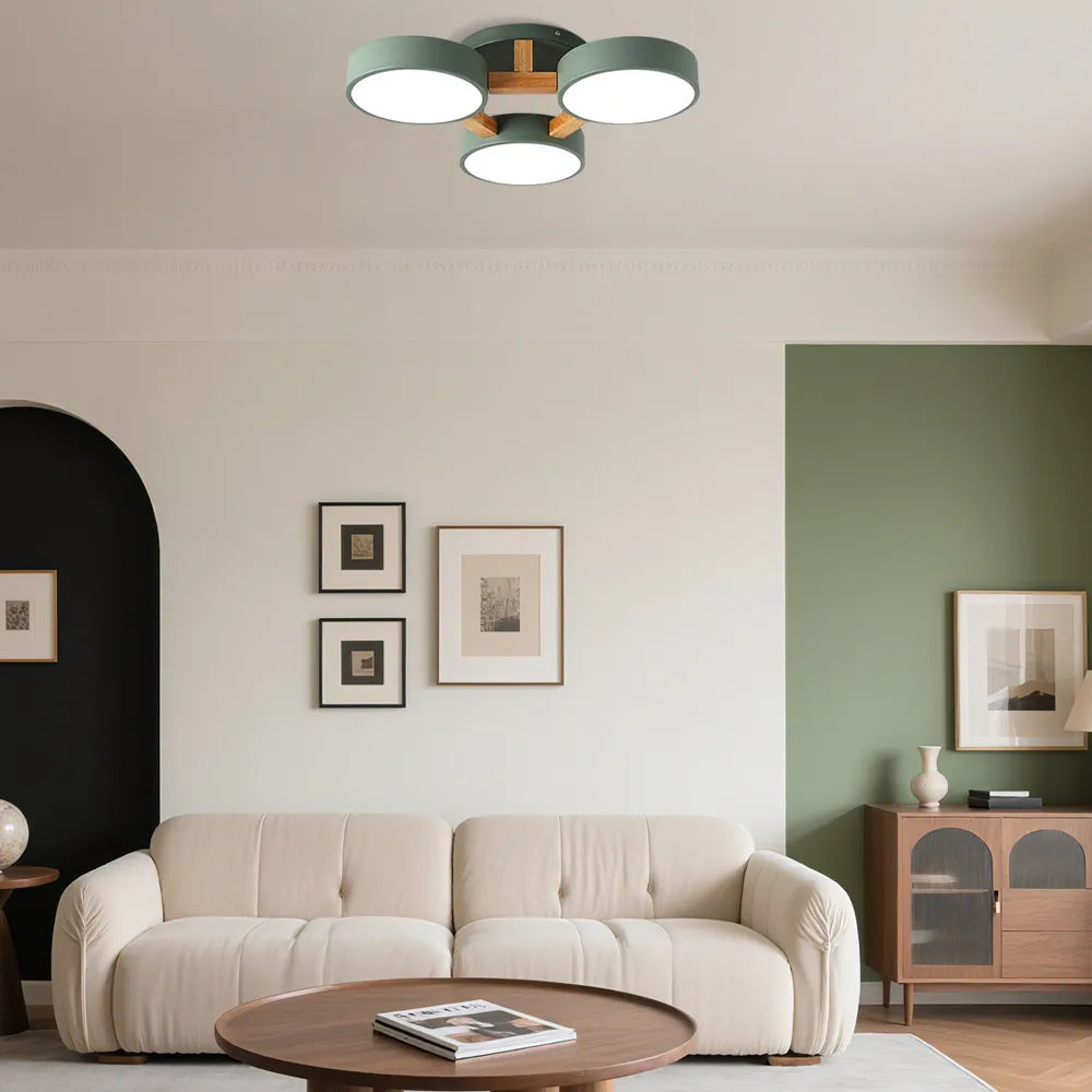 Lampe Plafond Ronde Métal | LED SMD Intégrée & Trois Têtes | Série Éclipse