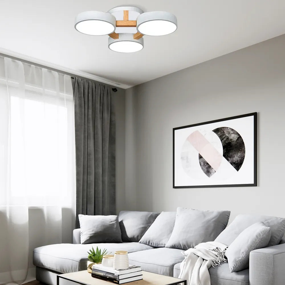 Lampe Plafond Ronde Métal | LED SMD Intégrée & Trois Têtes | Série Éclipse