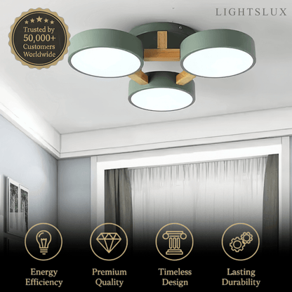 Lampe Plafond Ronde Métal | LED SMD Intégrée & Trois Têtes | Série Éclipse