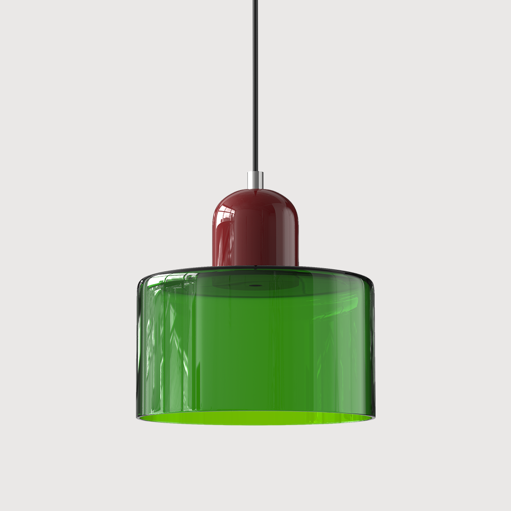 Bauhaus Suspension Verre Coloré | Hauteur Ajustable LED | Série Aurora