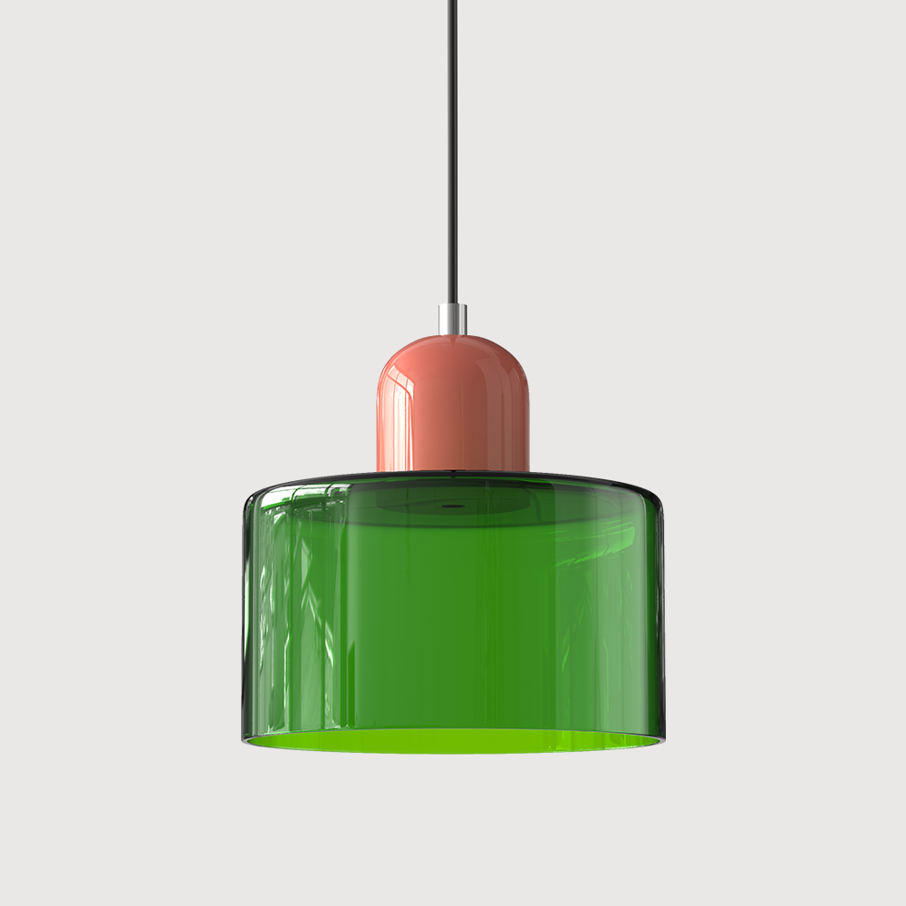 Bauhaus Suspension Verre Coloré | Hauteur Ajustable LED | Série Aurora