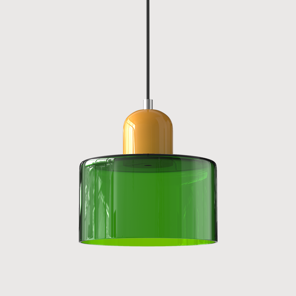 Bauhaus Suspension Verre Coloré | Hauteur Ajustable LED | Série Aurora