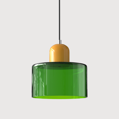 Bauhaus Suspension Verre Coloré | Hauteur Ajustable LED | Série Aurora