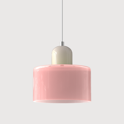 Bauhaus Suspension Verre Coloré | Hauteur Ajustable LED | Série Aurora