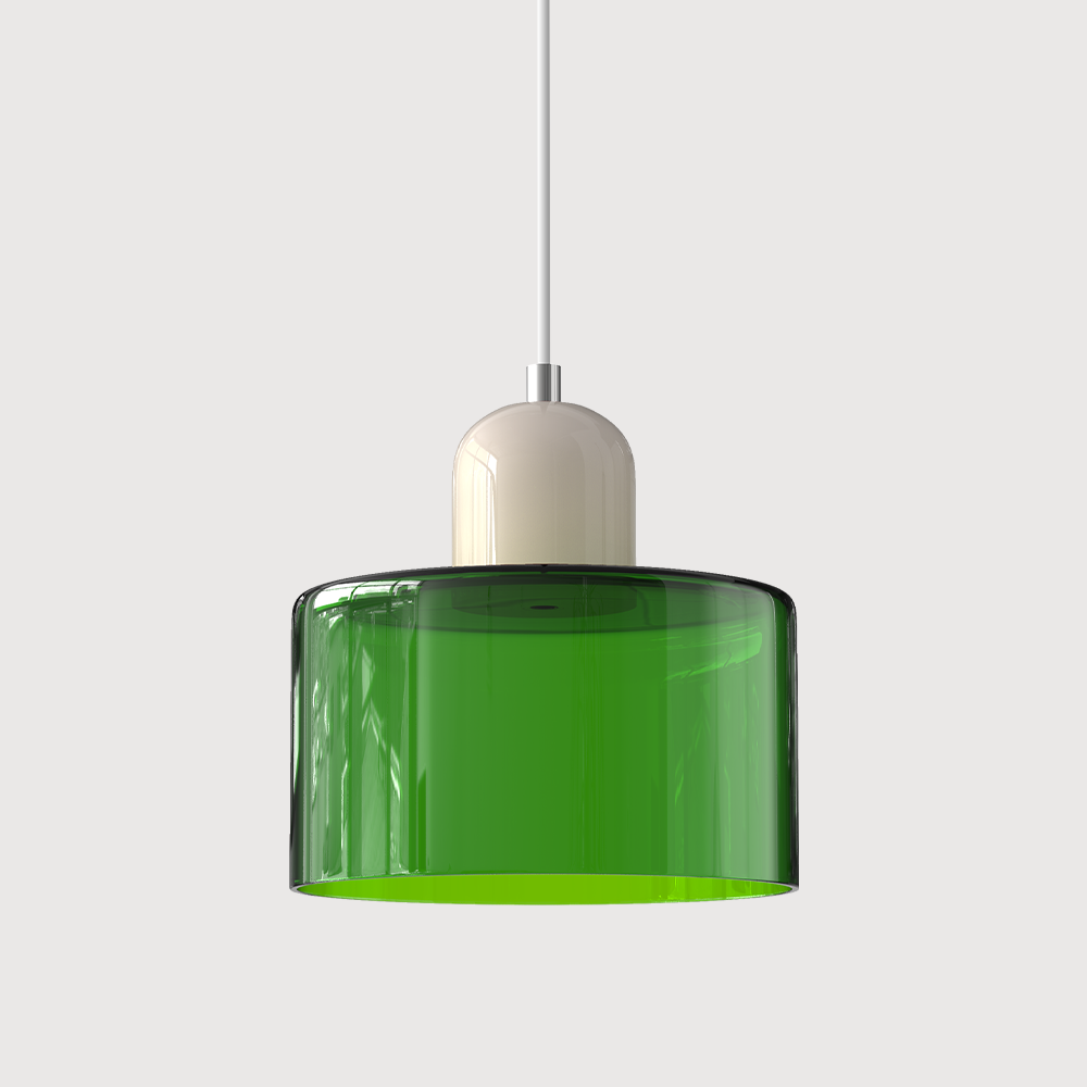 Bauhaus Suspension Verre Coloré | Hauteur Ajustable LED | Série Aurora