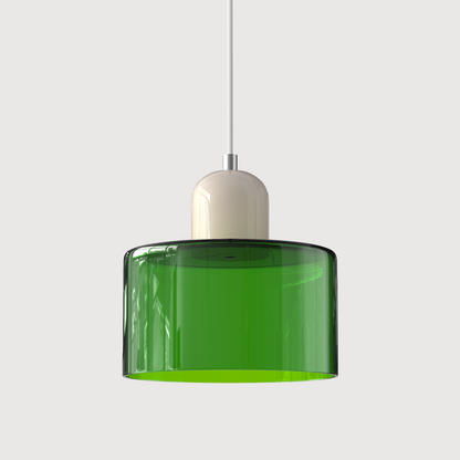 Bauhaus Suspension Verre Coloré | Hauteur Ajustable LED | Série Aurora