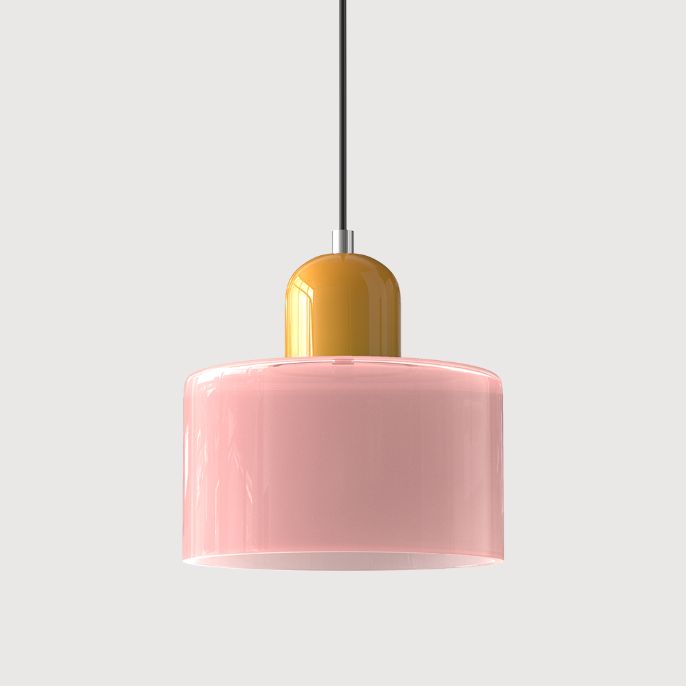 Bauhaus Suspension Verre Coloré | Hauteur Ajustable LED | Série Aurora