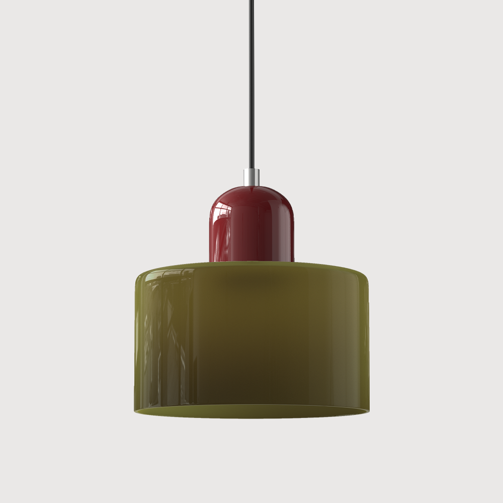 Bauhaus Suspension Verre Coloré | Hauteur Ajustable LED | Série Aurora