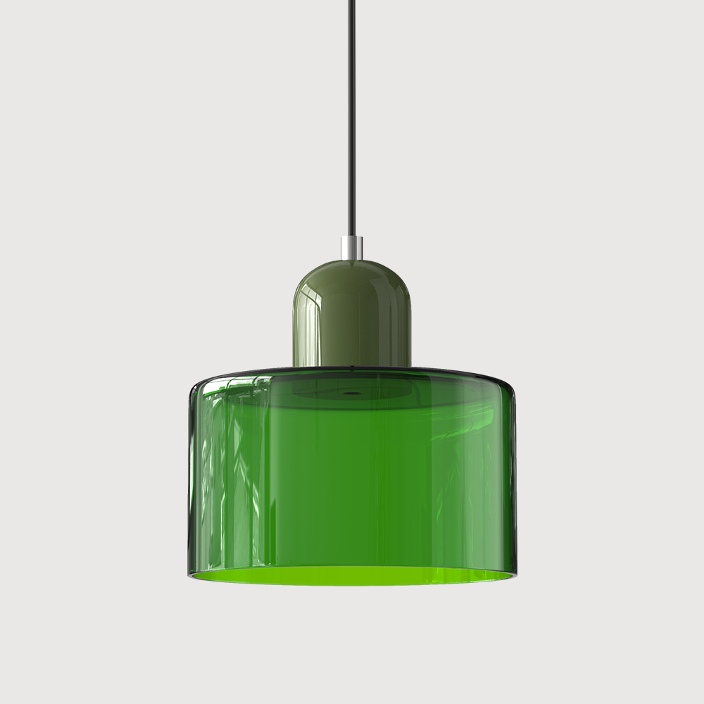 Bauhaus Suspension Verre Coloré | Hauteur Ajustable LED | Série Aurora
