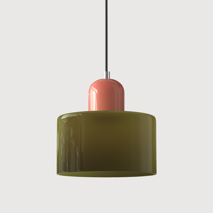 Bauhaus Suspension Verre Coloré | Hauteur Ajustable LED | Série Aurora