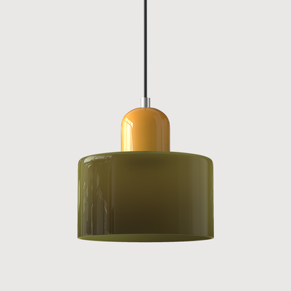 Bauhaus Suspension Verre Coloré | Hauteur Ajustable LED | Série Aurora