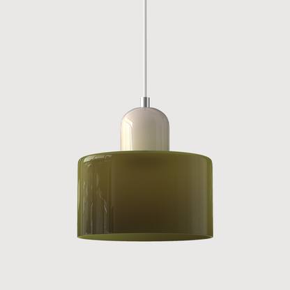 Bauhaus Suspension Verre Coloré | Hauteur Ajustable LED | Série Aurora