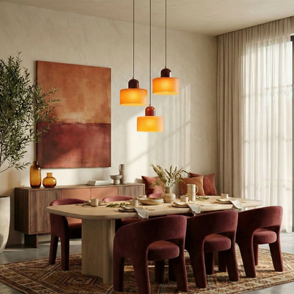Bauhaus Suspension Verre Coloré | Hauteur Ajustable LED | Série Aurora