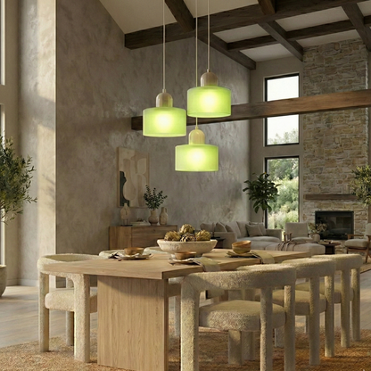 Bauhaus Suspension Verre Coloré | Hauteur Ajustable LED | Série Aurora