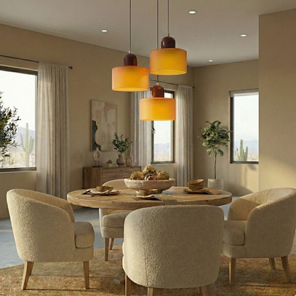 Bauhaus Suspension Verre Coloré | Hauteur Ajustable LED | Série Aurora