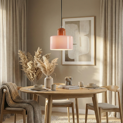 Bauhaus Suspension Verre Coloré | Hauteur Ajustable LED | Série Aurora