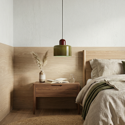 Bauhaus Suspension Verre Coloré | Hauteur Ajustable LED | Série Aurora