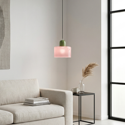 Bauhaus Suspension Verre Coloré | Hauteur Ajustable LED | Série Aurora