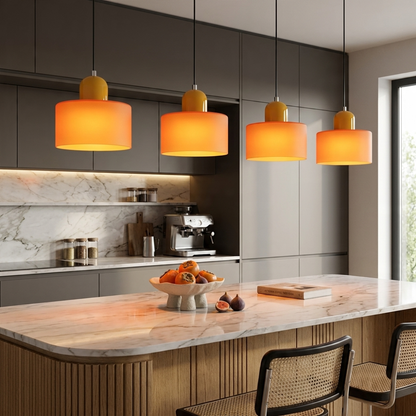 Bauhaus Suspension Verre Coloré | Hauteur Ajustable LED | Série Aurora