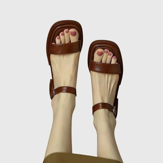 Sandales Orthopédiques Cuir | Confort Naturel, Soutien Posture | Élégance