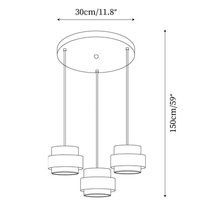 Perra Suspension Travertin | Abat-Jour Cylindrique | Câble Réglable