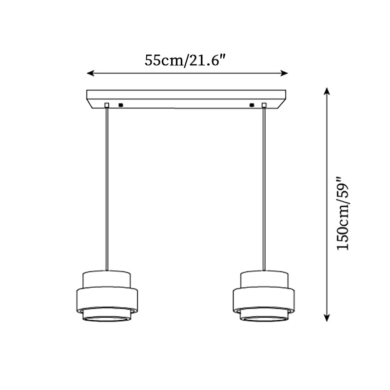 Perra Suspension Travertin | Abat-Jour Cylindrique | Câble Réglable