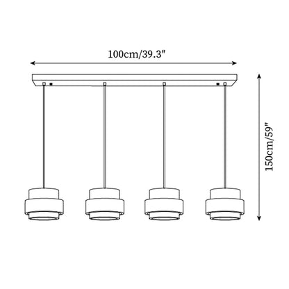 Perra Suspension Travertin | Abat-Jour Cylindrique | Câble Réglable