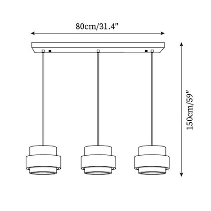 Perra Suspension Travertin | Abat-Jour Cylindrique | Câble Réglable