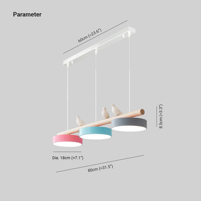 Oiseau Suspension Métal-Bois | LED Intégrée, Ampoule Incluse | Série Atelier