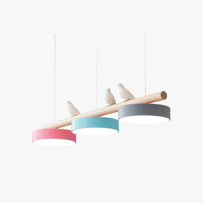 Oiseau Suspension Métal-Bois | LED Intégrée, Ampoule Incluse | Série Atelier