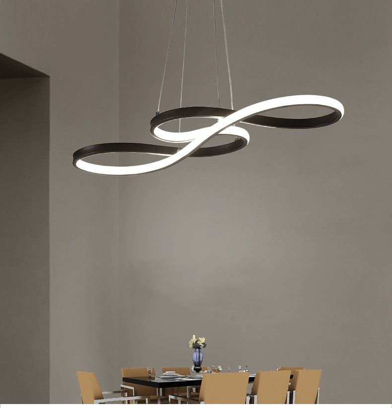 Suspension Linéaire Nordique Métal Noir-Blanc-Or | Réglable Câble Réglable