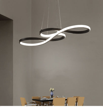 Suspension Linéaire Nordique Métal Noir-Blanc-Or | Réglable Câble Réglable
