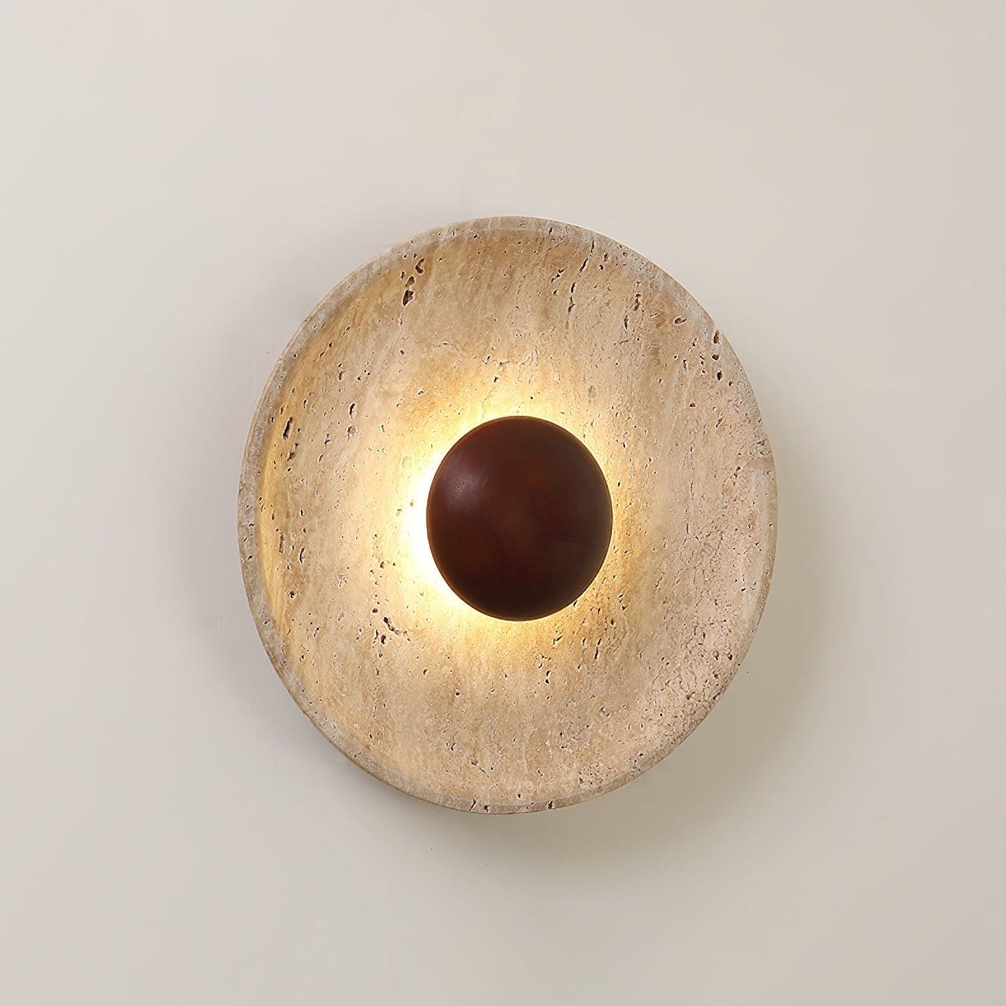 Luminaire Applique Murale Travertin et Bois | LED Intégrée, Lumière chaude