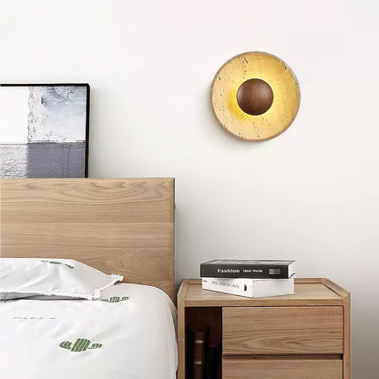 Luminaire Applique Murale Travertin et Bois | LED Intégrée, Lumière chaude