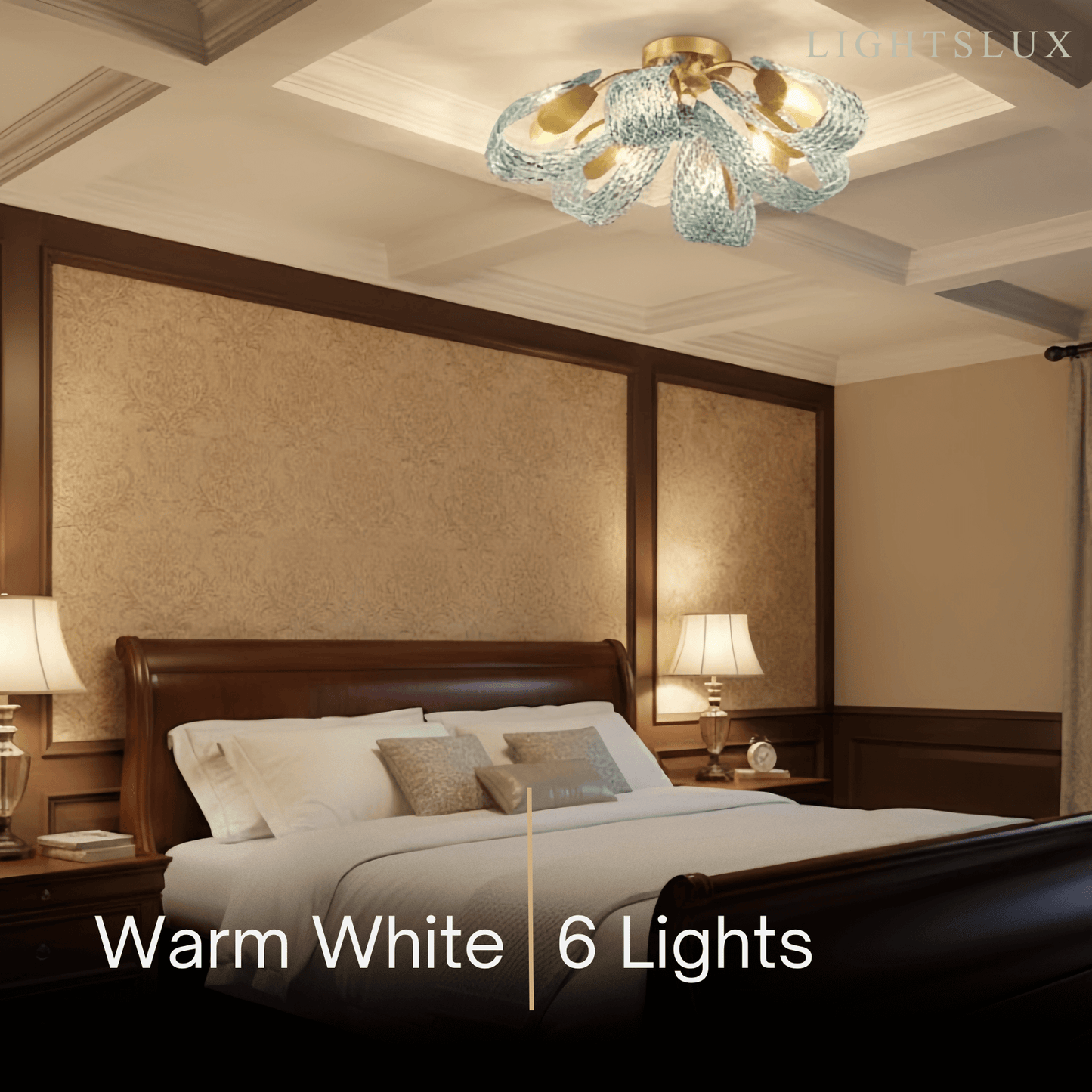 Lustre Chandelier Art Déco Verre Paon Bleu | LED G9 3 Lumières | Série Éclipse