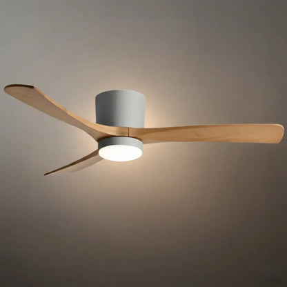 Ventilateur de Plafond Scandinave Bois | LED Intégrée, Flux d'Air Silencieux