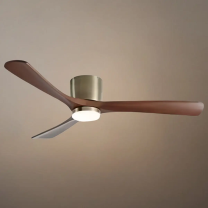 Ventilateur de Plafond Scandinave Bois | LED Intégrée, Flux d'Air Silencieux